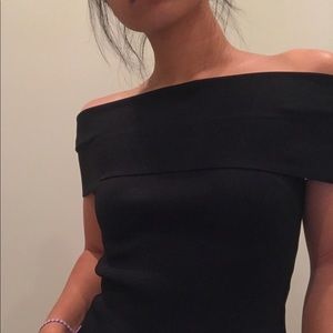 t by alexander wang black off shoulder top